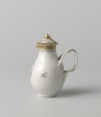Milk jug with monogram and ornamental borders by anonymous