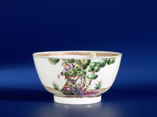 Bowl with an image of the cherry-pickers by anonymous