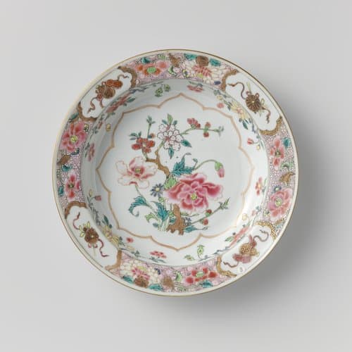 Soup plate with flowering plants by anonymous