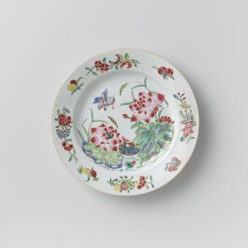 Plate with lotus plants by anonymous