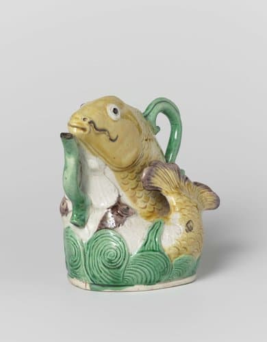 Ewer in the shape of a carp leaping from the waves by anonymous