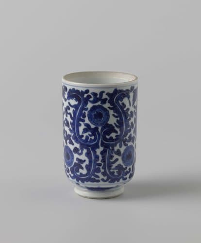 Cylindrical beaker with leaf-motif by anonymous