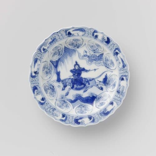 Saucer with horsemen by anonymous