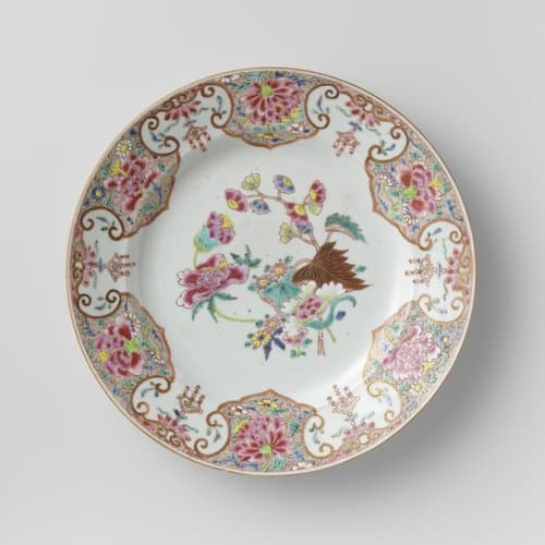 Dish with flower sprays, floral scrolls and ruyi motif by anonymous