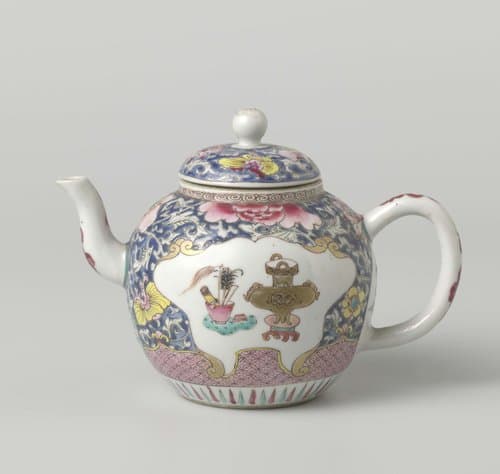 Teapot with flowers by anonymous