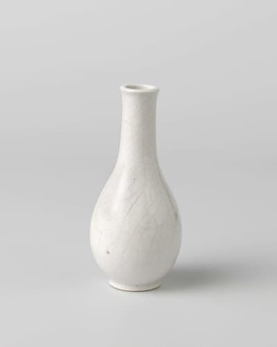 Pear-shaped vase with incised flowering plants by anonymous
