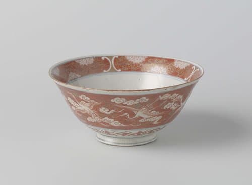 Bowl with flying cranes by anonymous
