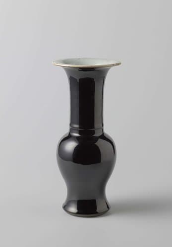 Black baluster vase by anonymous