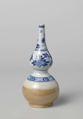 Double gourd-shaped bottle vase with light brown and flower sprays by anonymous