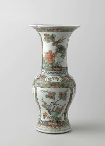 Beaker vase with flowering plants by anonymous