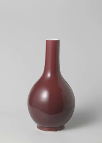 Pear-shaped bottle vase with a red glaze by anonymous