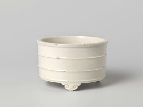 Insence burner with incised geometric pattern and three ruyi-shaped feet by anonymous