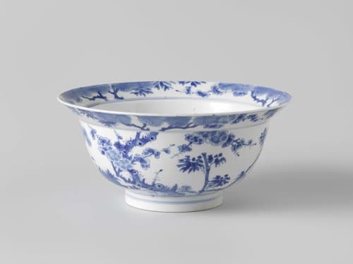 Bowl with the 'three friends of winter' by anonymous