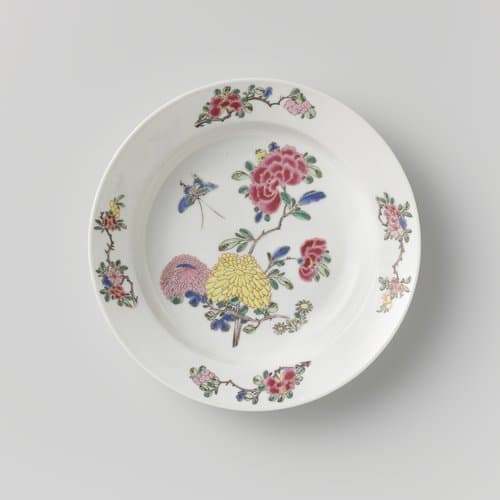 Plate with flower sprays and a butterfly by anonymous