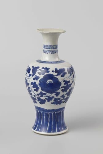 Baluster vase with trumpet neck and flower scrolls by anonymous