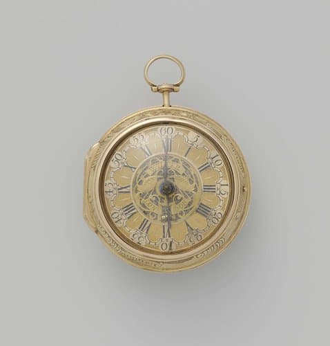 Horloge met dame met monnik by anonymous