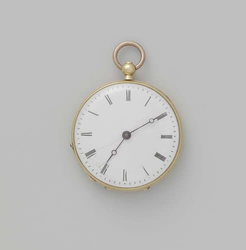 Horloge met rivierlandschap by Firma Moulinié