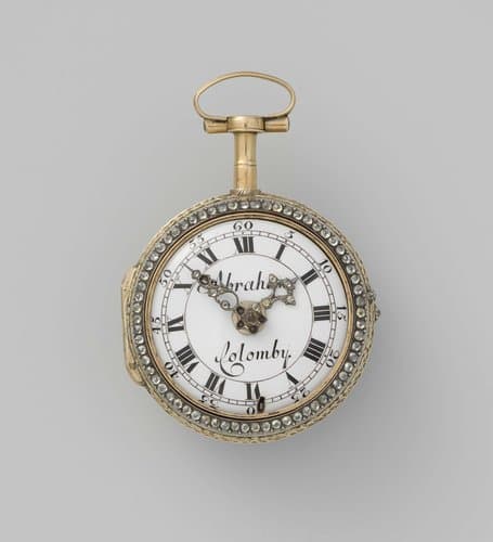 Horloge met een meisje by Abraham Colomby