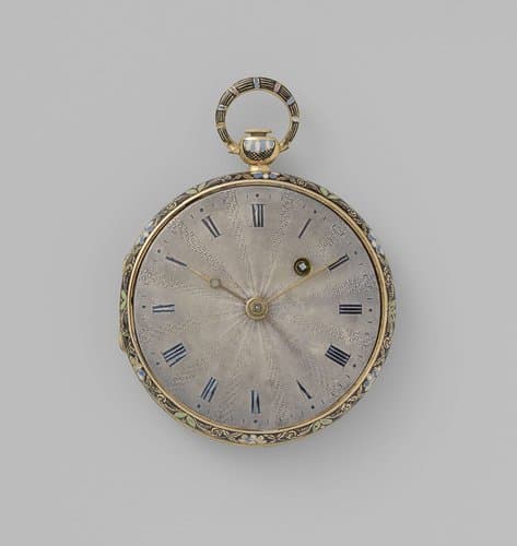 Horloge met bloemranken by anonymous