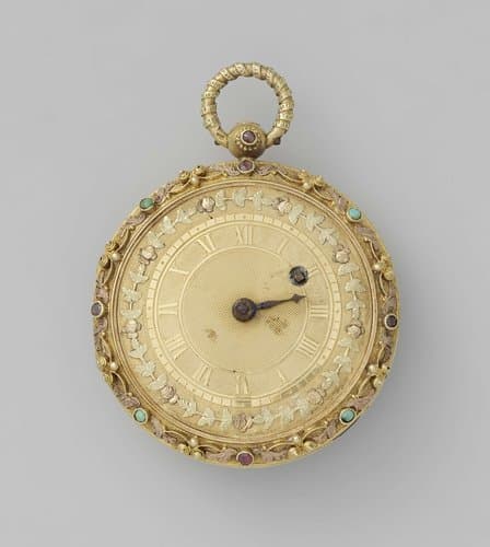 Horloge met bloemen by Moulinié Frères & Cie