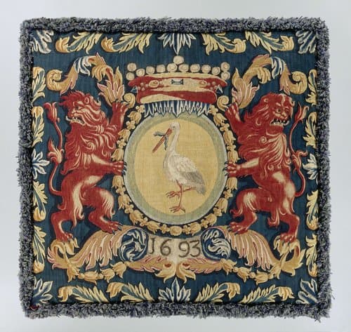 Kussenovertrek met het gemeentewapen van Den Haag by Jacobus van der Gucht