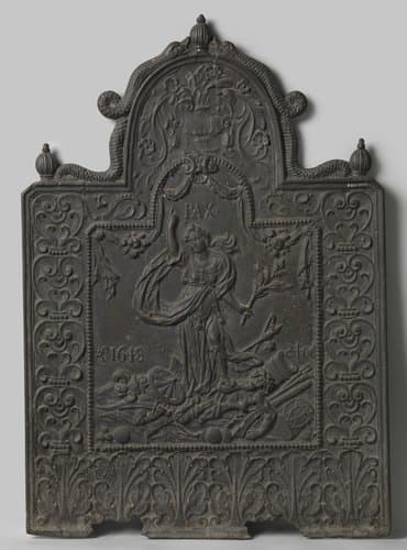 Haardplaat met allegorie op de Vrede van Munster by anonymous