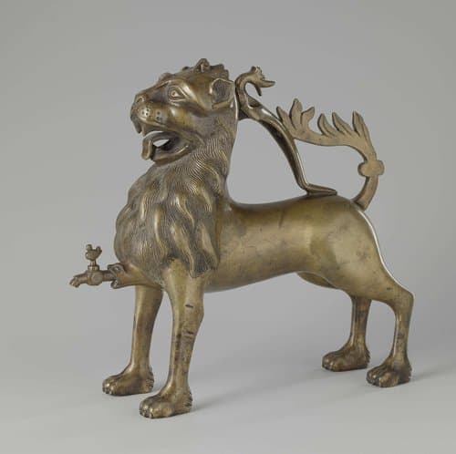 Aquamanile in the form of a lion by anonymous