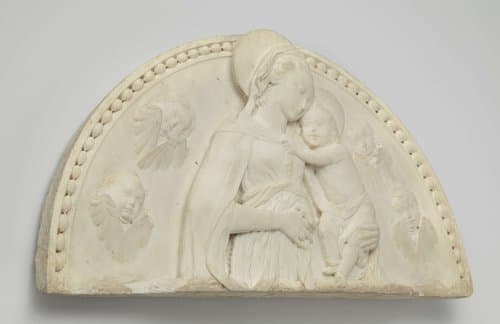 Lunette, waarin Maria met kind tussen cherubs by Francesco di Simone Ferruci da Fiesole