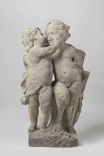 A Girl Kissing a Satyr Boy, Allegory of Love by Jan Pieter van Baurscheit (I)