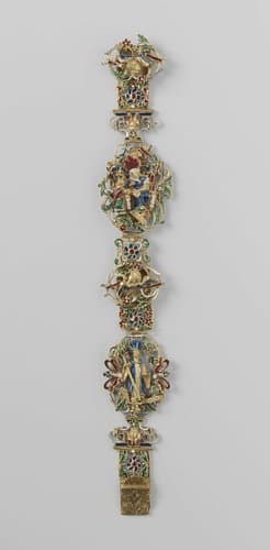 Armband met religieuze scènes (Benedictus van Nursia en Het onderwijs aan Maria) by David da Costa Dias