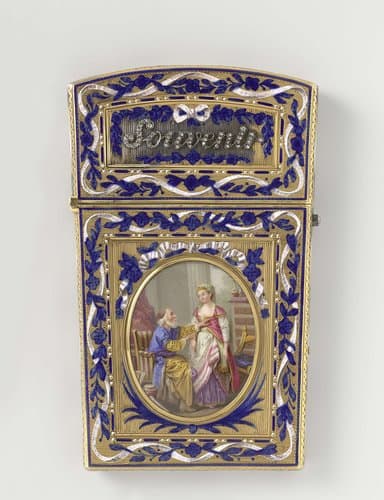 Etui voor een notitie-boekje van goud en email by anonymous