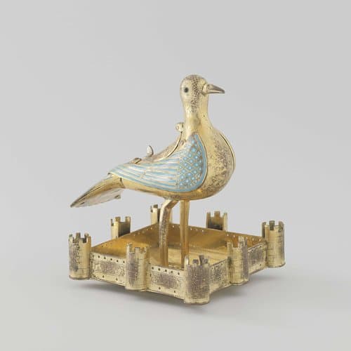 Duif in vierkante schaal by anonymous