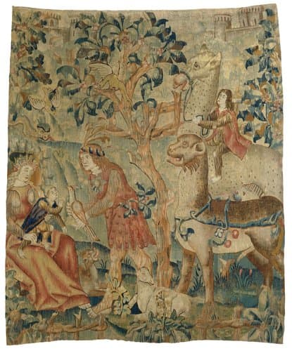 Wildemannen en dieren in een landschap (fragment) by anonymous