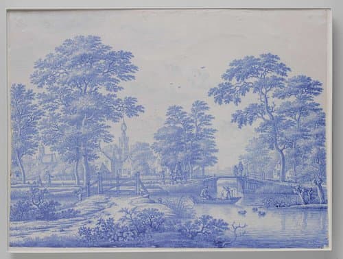 Plaque with a View of Overschie near Rotterdam