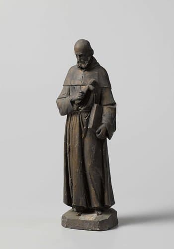 Monnik met kruis en boek (Willibrord?) by Eugène Lacomblé