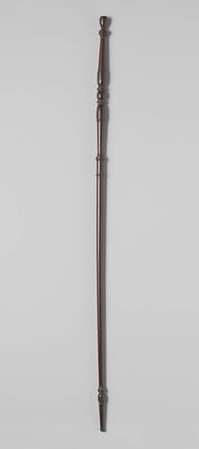 Wandelstok van palissanderhout, met geledingen en met sporen van polychromie by anonymous
