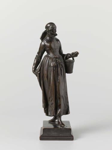 Jonge boerenvrouw gekleed voor de markt by Barthélemy Prieur