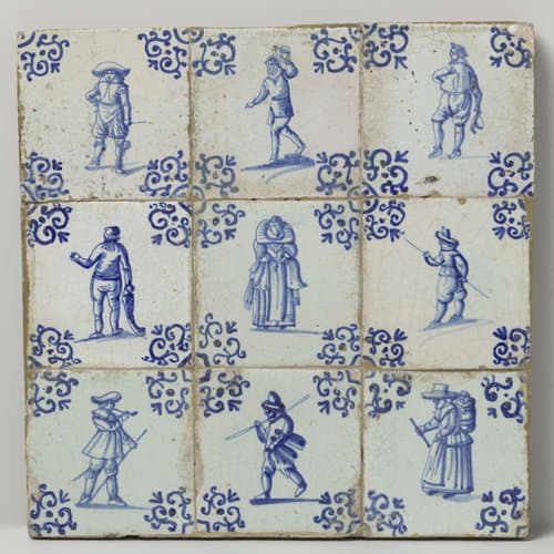 Veld van negen tegels met ambachten by anonymous