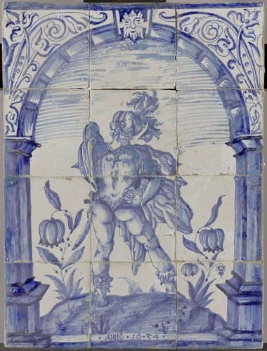 Tegeltableau met Marcus Valerius Corvus by anonymous