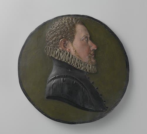 Portrait medallion of an unknown man by Johan Gregor van der Schardt