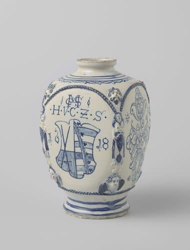Vierkante apothekerspot met het wapen van de keurvorst van Saksen by anonymous