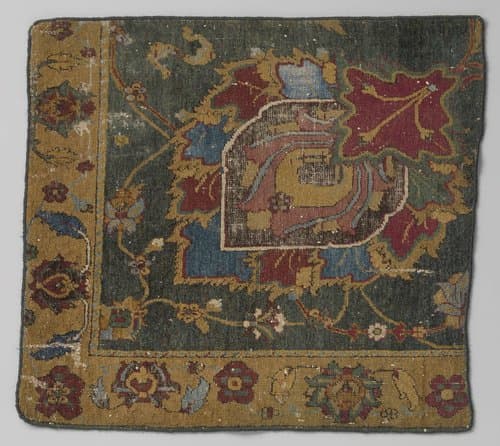 Hoekfragment van een oosters tapijt by anonymous