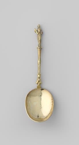 Lepel met ovale bak en steel bekroond met stadhouder Willem III by anonymous