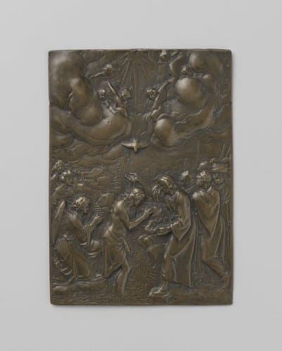 Plaquette met de Doop van Christus by Arent van Bolten