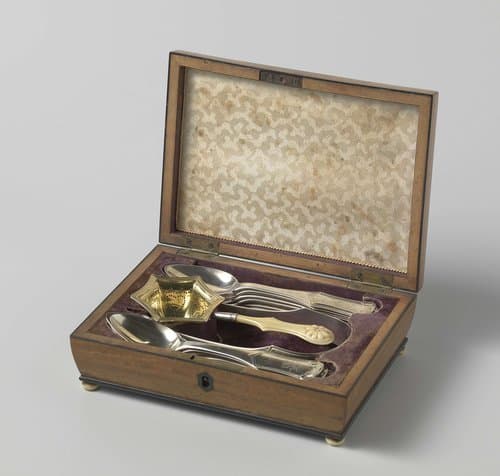 Canteen with tea utensils by Hendrik Helweg