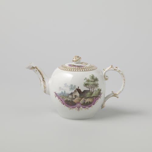 Teapot with two landscapes
