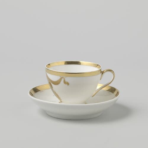 Cup and saucer with King William I by anonymous