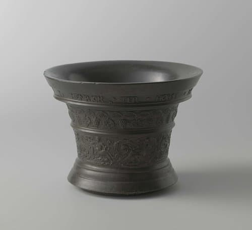 Vijzel met opschrift HENRICK TER HORST ME FECIT DAVENTRIAE ANNO 1631