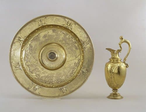 Ewer and basin with scenes of land and sea battles during the Eighty Years’ War