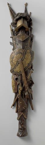 Two Carved Martial Trophies by anonymous